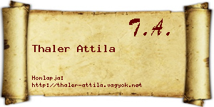 Thaler Attila névjegykártya